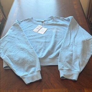 Sporty & Rich Light Blue Crew Neck Sweater